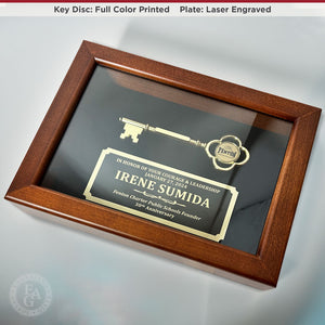 Key Display Case - 8" Gold Plated Ceremonial Key
