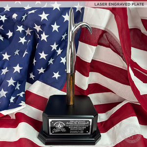 Firefighter Pike Pole Pedestal Award - Chrome