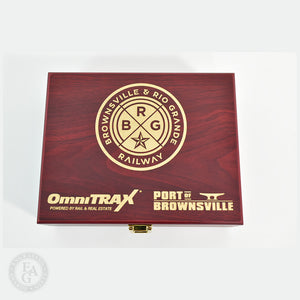 Ceremonial Railroad Spike Presentation Case with Gold Color Fill Personalization