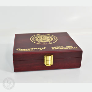Ceremonial Railroad Spike Presentation Case font view