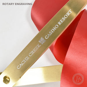 Rotary Engraving on Gold Scissors Blades