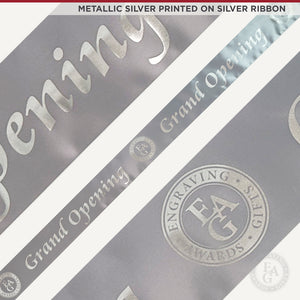 4" Wide Metallic Silver Printed Ribbon - Silver