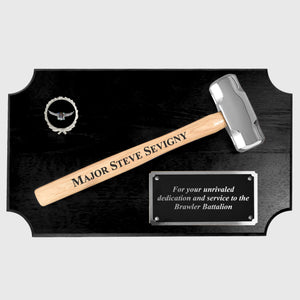 Small Chrome Plated Sledgehammer Plaque - Black Finish