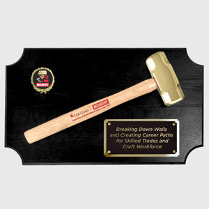 Small Gold Plated Sledgehammer Plaque - Black Finish
