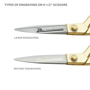 Types of Engraving on 9-1/2" Scissors