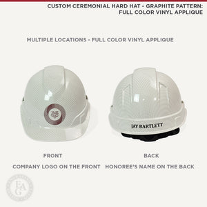 Custom Ceremonial Hard Hat - Graphite Pattern: Full Color Vinyl Applique