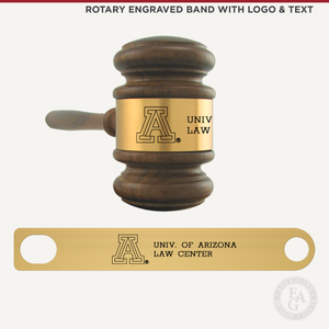 Rotary Engraved Gavel Band with Logo and Text