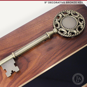 12" x 9" Ceremonial Key Plaque with 9" Bronze Key