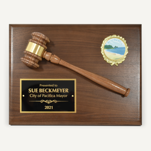 12x9 American Walnut Gavel Plaque with Disc