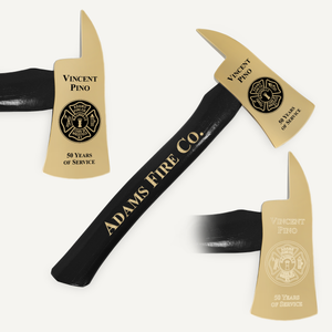 15" Gold Plated Ceremonial Firefighter Axe - Black