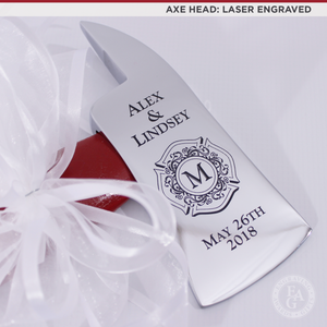 Large Firefighter Wedding Axe - Chrome - Laser Engraved Head