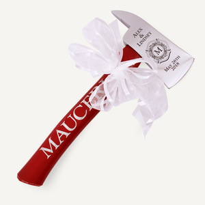 Small Firefighter Wedding Axe - Chrome - Red