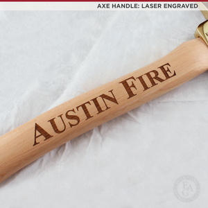 15" Gold Plated Ceremonial Firefighter Axe - Natural - Dark Burn Handle