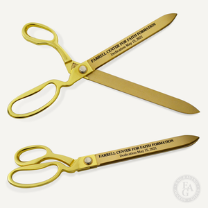 15" Laser Engraved Gold Plated Ceremonial Ribbon Cutting Scissors 