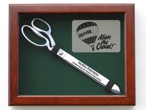 Display Case for 15" Chrome Ceremonial Scissors Green Background