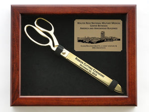 Display Case for 15" Gold Ceremonial Scissors Black Background