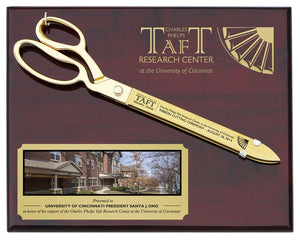 15" Gold Plated Ceremonial Scissors Piano finish Plaque