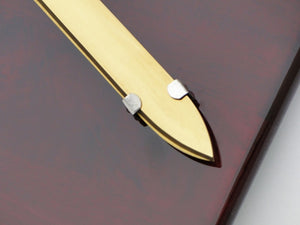 15" Gold Plated Ceremonial Scissors Piano finish Plaque Close Up