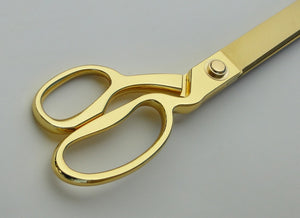 15" Gold Plated Ceremonial Ribbon Cutting Scissors Close Up