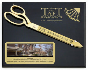 15" Gold Plated Ceremonial Scissors Piano finish Plaque