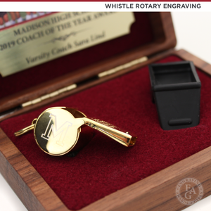 24KT Gold Plated Whistle Award with Custom Coach Engraving