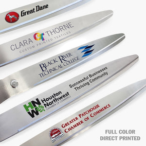 25" Silver Ribbon Cutting Scissors with Silver Blades Full Color Printed
