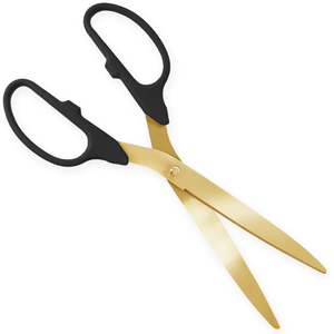 25in Giant Black Ribbon Cutting Scissors with Gold Blades - Blank