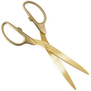 25in Giant Gold Ribbon Cutting Scissors with Gold Blades - Blank