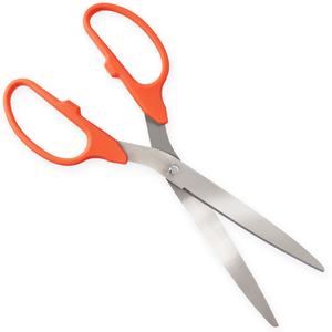 25in Giant Orange Ribbon Cutting Scissors with Silver Blades - Blank