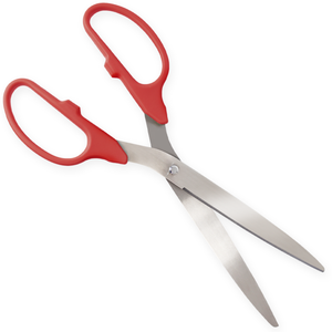 25in Giant Red Ribbon Cutting Scissors with Silver Blades - Blank