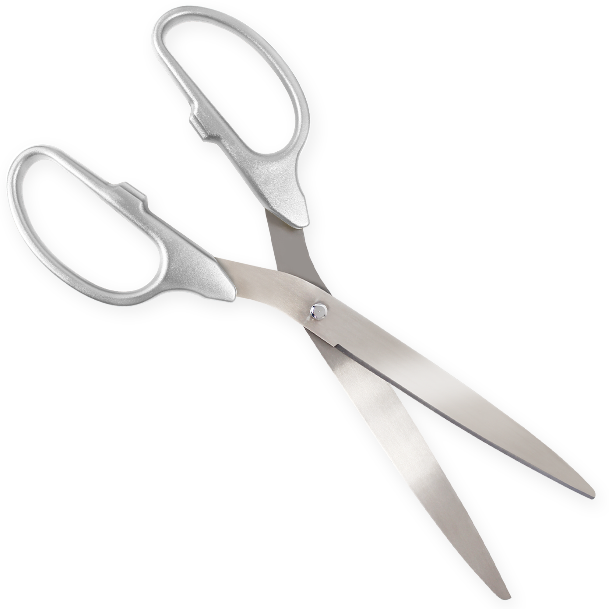 White Ribbon Cutting Scissors With Silver Stainless Steel Blades