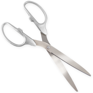 25in Giant Silver Ribbon Cutting Scissors with Silver Blades - Blank