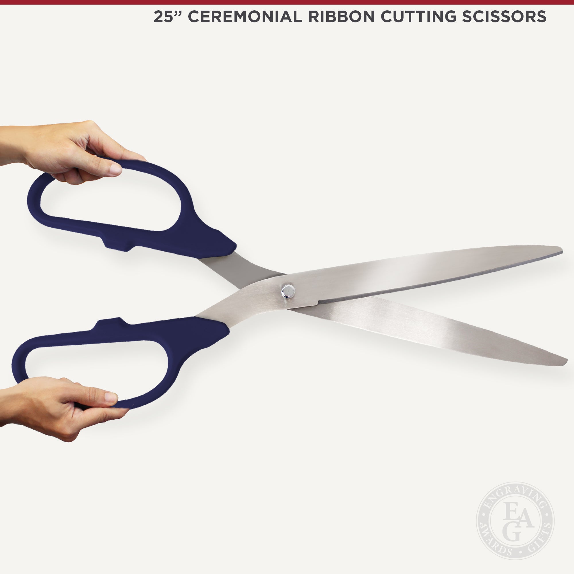 25 Navy Blue Ribbon Cutting Scissors with Silver Blades