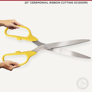 25" Yellow Ribbon Cutting Scissors with Silver Blades