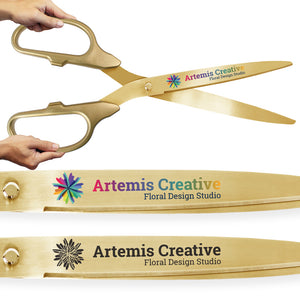 25" Gold Ribbon Cutting Scissors with Gold Blades