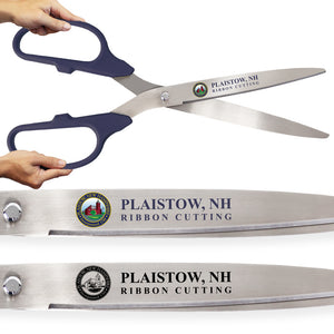 25" Navy Blue Ribbon Cutting Scissors with Silver Blades
