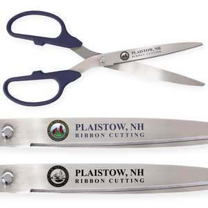 25in Giant Navy Blue Ribbon Cutting Scissors with Silver Blades - Custom
