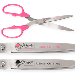 25in Giant Pink Ribbon Cutting Scissors with Silver Blades - Custom