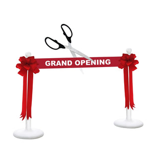 Deluxe Grand Opening Kit - 25" Ceremonial Scissors with Silver Blades, Black Scissors, Red Ribbon and Bows