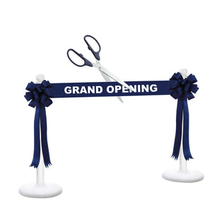Deluxe Grand Opening Kit - 25" Ceremonial Scissors with Silver Blades, Navy Scissors, Ribbon and Bows