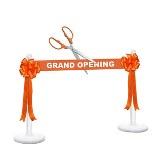 Deluxe Grand Opening Kit - 25" Ceremonial Scissors with Silver Blades, Orange Scissors, Ribbon and Bows