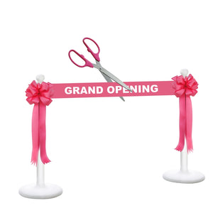 Deluxe Grand Opening Kit - 25" Ceremonial Scissors with Silver Blades, Pink Scissors, Ribbon and Bows