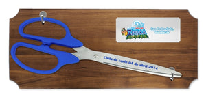 25" Ceremonial Ribbon Cutting Scissors Walnut Plaque