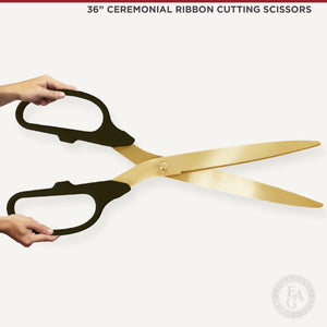 36" Black Ribbon Cutting Scissors with Gold Blades