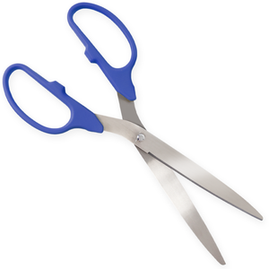 36in Giant Blue Ribbon Cutting Scissors with Silver Blades - Blank