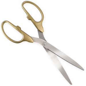 36in Giant Gold Ribbon Cutting Scissors with Silver Blades - Blank