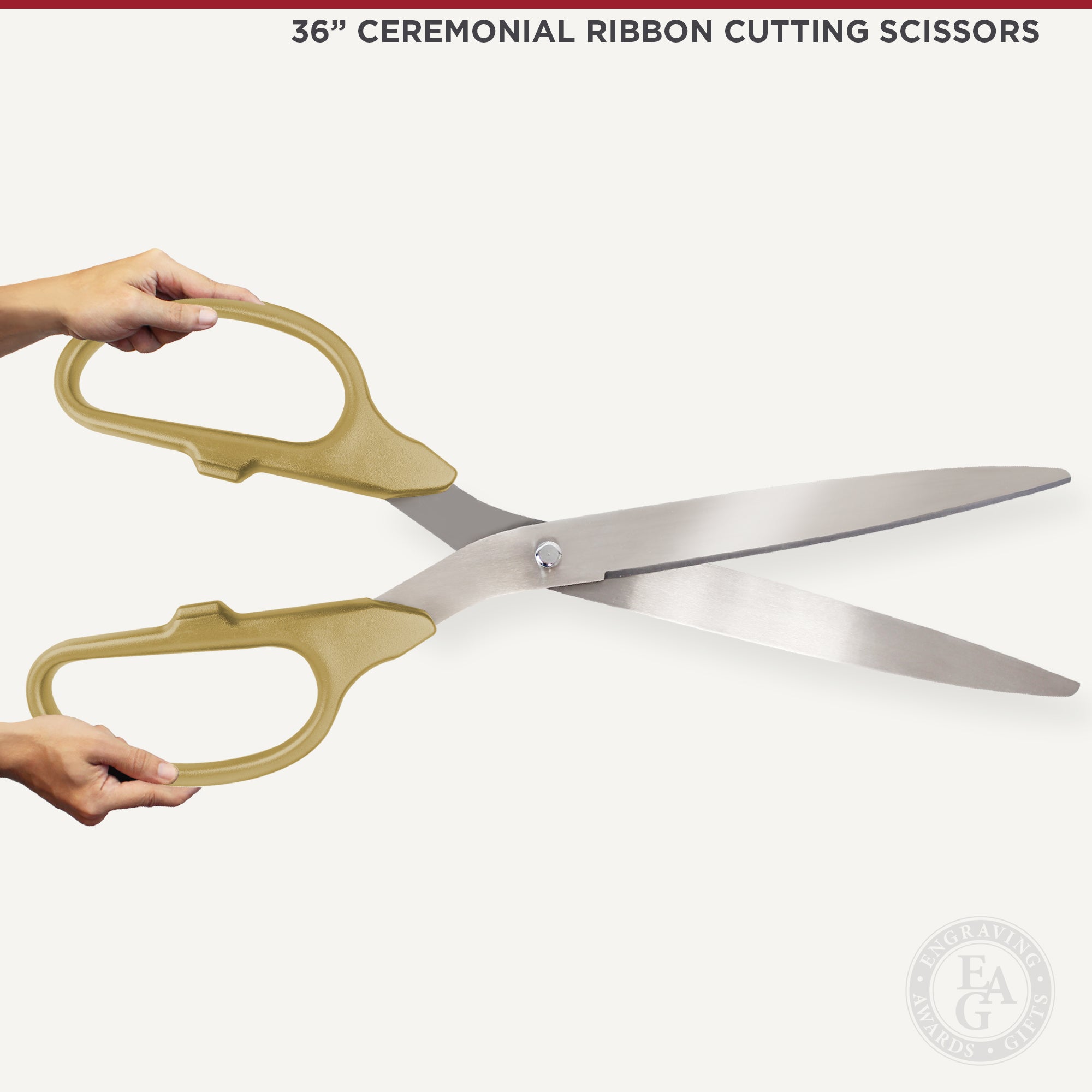 BIG, CHEAP 30 Inch Ribbon Cutting Ceremonial Scissors - Golden Openings