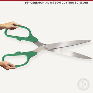 36" Green Ribbon Cutting Scissors with Silver Blades