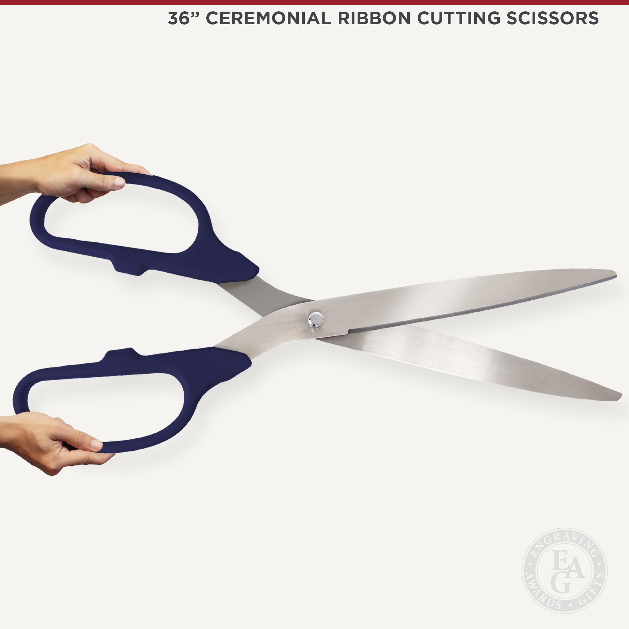 36 Navy Blue Ribbon Cutting Scissors with Silver Blades