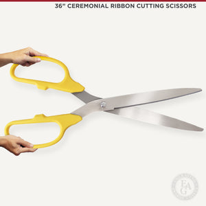 36" Yellow Ribbon Cutting Scissors with Silver Blades
